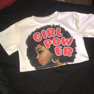 Girl power cropped tee